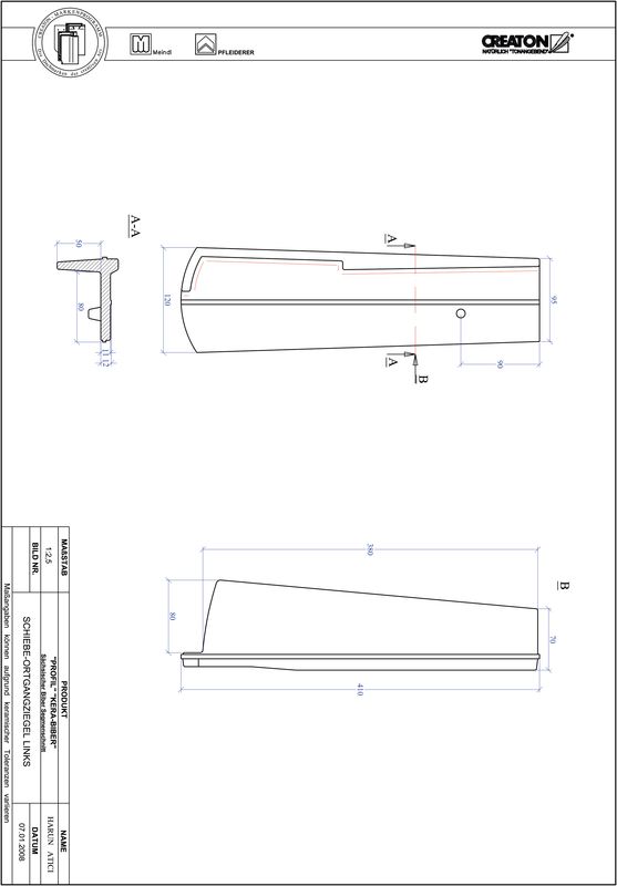 Fiser CAD produs PROFIL Taietura segment  KERA-SAECHS-18-CM-OGL