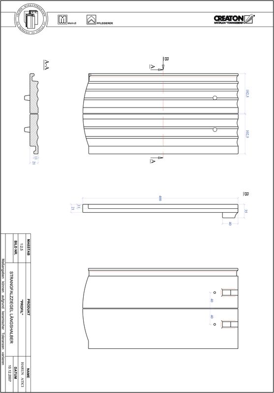 Fiser CAD produs PROFIL Taietura segment  STRANGFALZ-GEWELLT-LH