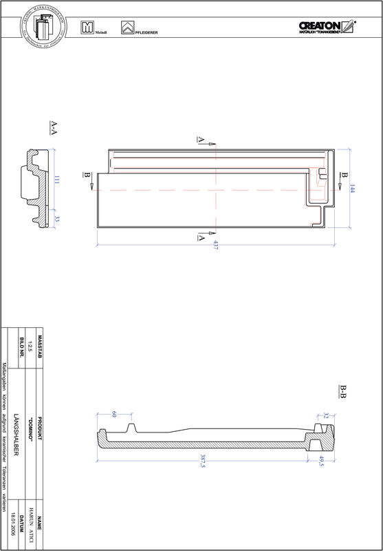 Fisier CAD produs DOMINO Ţiglă 1/2  LH