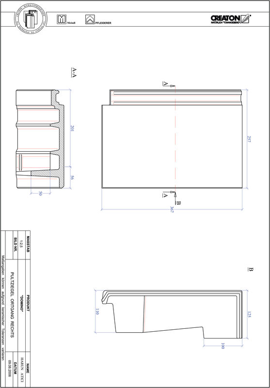 Fisier CAD produs DOMINO Ţiglă laterală dreapta cu versant standard PULTOGR