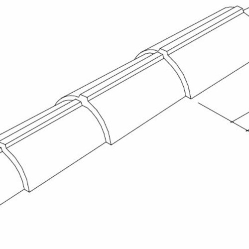 Desen tehnic produs Coamă si inceput de coama  BKoK-Firstziegel-Perspektive