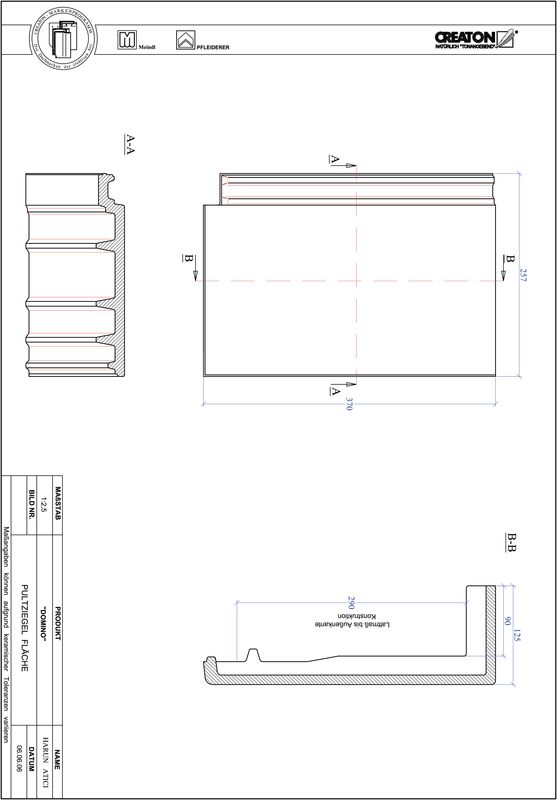 Fisier CAD produs DOMINO Ţiglă cu versant standard  PULTFLA