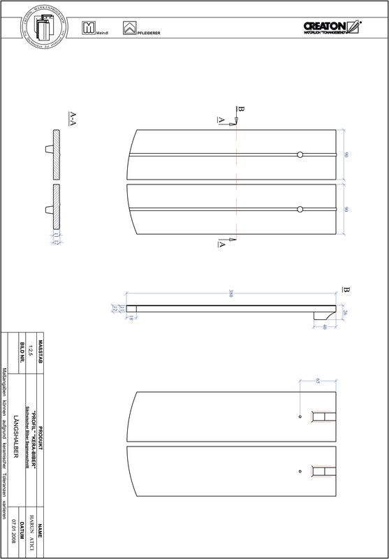 Fiser CAD produs PROFIL Taietura segment  KERA-SAECHS-18-CM-LH