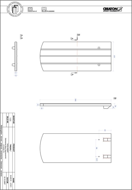 Fiser CAD produs PROFIL Taietura segment  KERA-SAECHS-15-CM-1-1