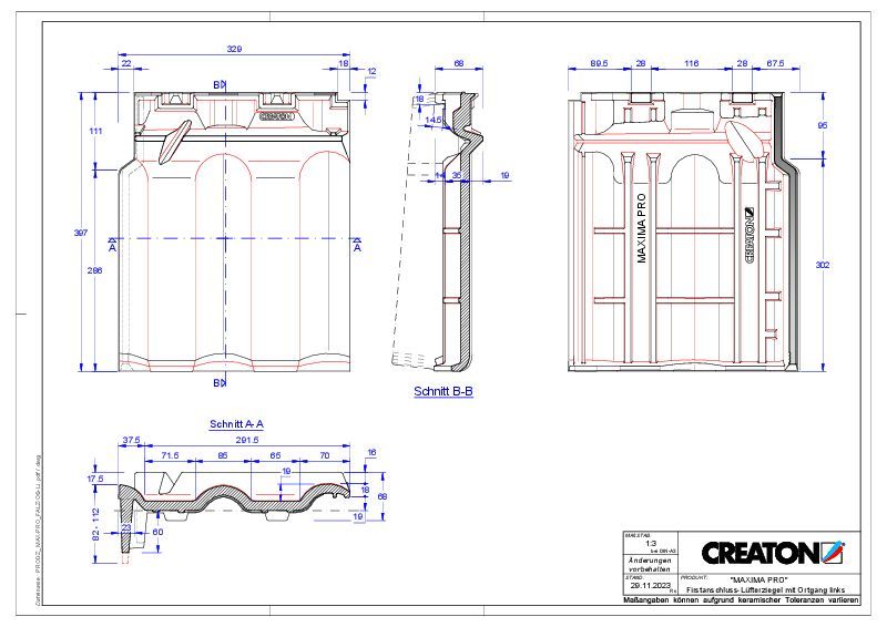 Produkt CAD-Datei MAXIMA PRO Firstanschlusslüfter Ortgang links FALOGL