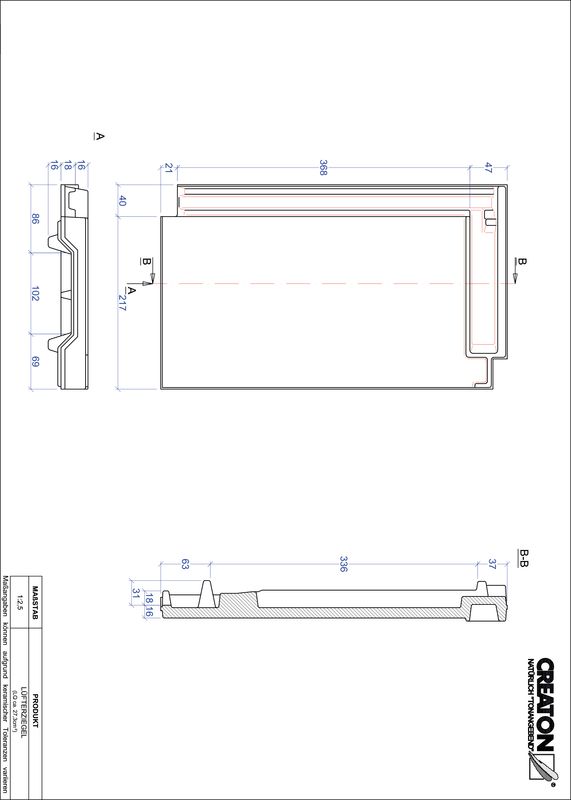 Fisier CAD produs DOMINO Ţiglă de aerisire LUEFTZ
