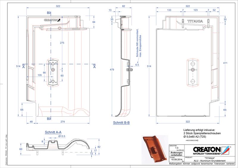 Fiser CAD produs TITANIA Element aluminiu  GRUNDALU