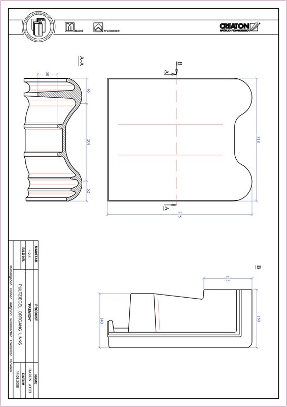 Fiser CAD produs PREMION Ţiglă laterală stânga cu versant standard PULTOGL