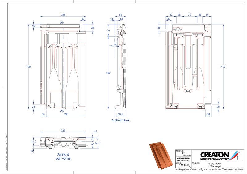 Fiser CAD produs RUSTICO Ţiglă de aerisire LUEFTZ