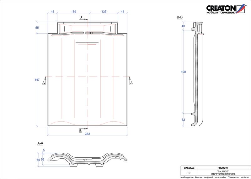 Fisier CAD produs BALANCE Ţiglă cu proeminenta dublă DWZ