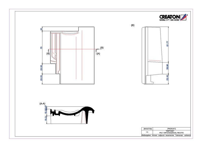 Fiser CAD produs SINFONIE Ţiglă laterală dreapta cu versant standard PULTOGR