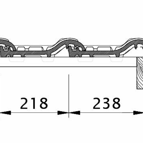 Desen tehnic produs MZ3 Ţiglă laterală dreapta cu proeminenta dublă OFR