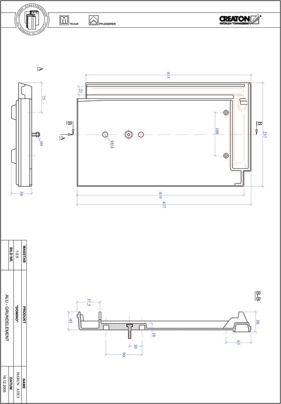 Fisier CAD produs DOMINO Element aluminiu  GRUNDALU