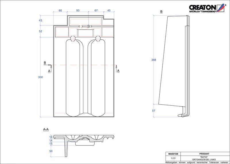 Fiser CAD produs RATIO laterală stânga OGL