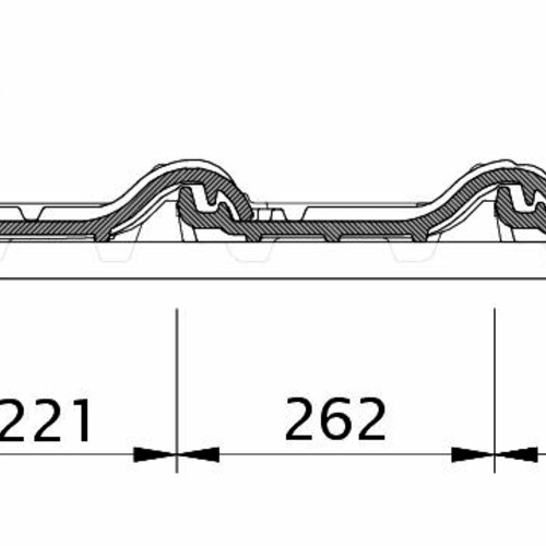 Desen tehnic produs TITANIA Ţiglă laterală stânga OBL