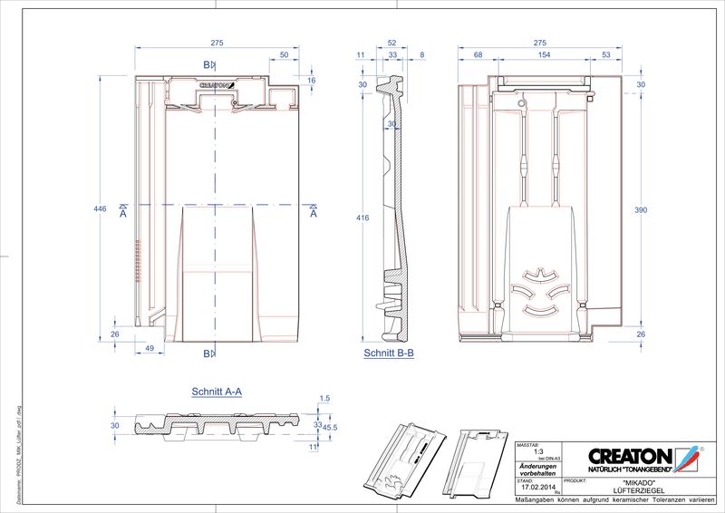 Fiser CAD produs MIKADO Ţiglă de aerisire LUEFTZ