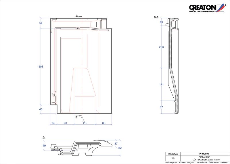 Fisier CAD produs BALANCE Ţiglă de aerisire LUEFTZ