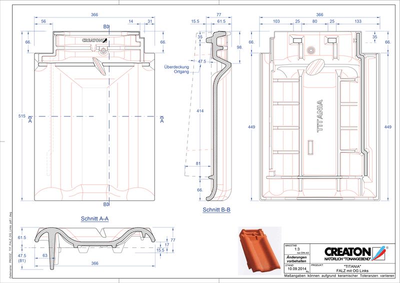 Fiser CAD produs TITANIA Ţiglă laterală de aerisire pentru conexiune la coamă  stânga FALOGL