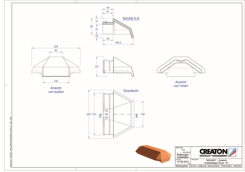 Fiser CAD produs Coamă gamă accesorii GRATA-PI-rund
