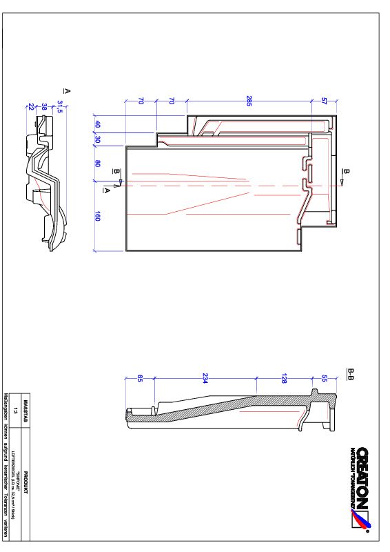 Fiser CAD produs SINFONIE Ţiglă de aerisire LUEFTZ