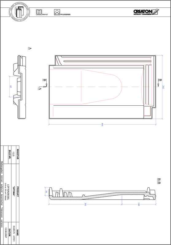 Fiser CAD produs OPTIMA Ţiglă de aerisire LUEFTZ
