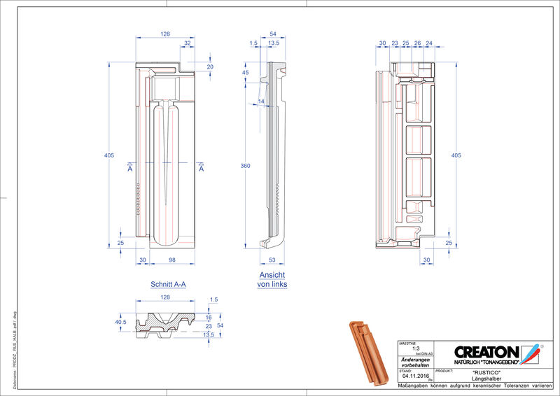 Fiser CAD produs RUSTICO Ţiglă 1/2  LH