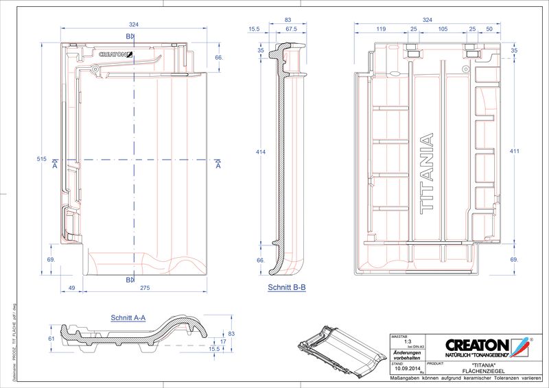 Fiser CAD produs TITANIA Ţiglă de bază FLA