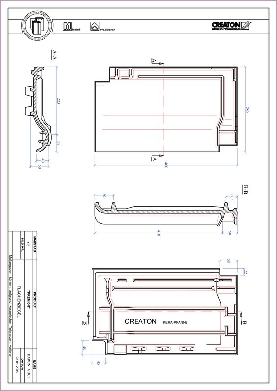 Fiser CAD produs PREMION Ţiglă de bază FLA