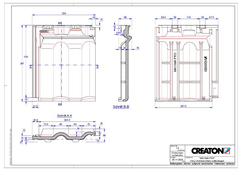 Produkt CAD-Datei MAXIMA PRO Firstanschlusslüfterziegel FALZ