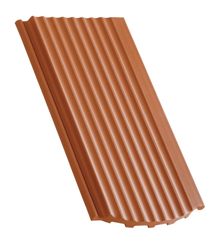 Ţiglă interlocking de aerisire, cu suprafaţa profilată, decupaj segment