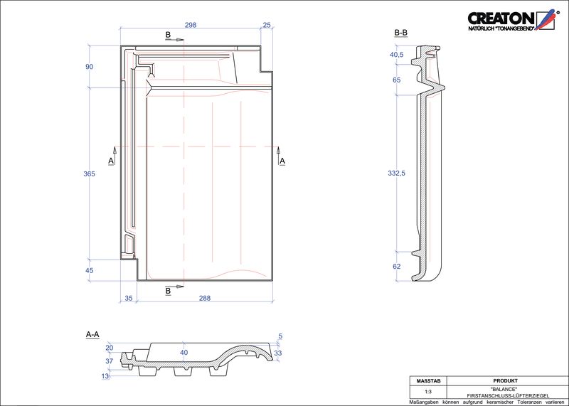 Fisier CAD produs BALANCE Ţiglă de aerisire pentru conexiune la coamă FALZ