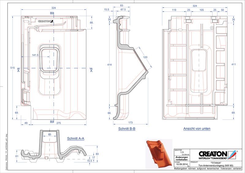 Fiser CAD produs TITANIA Antenă ANTENNE