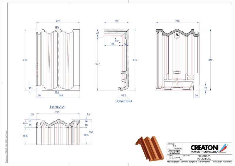 Fiser CAD produs RUSTICO Ţiglă cu versant standard PULT