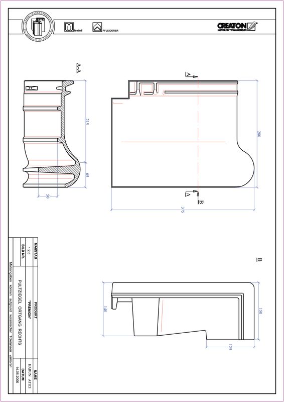 Fiser CAD produs PREMION Ţiglă laterală dreapta cu versant standard PULTOGR