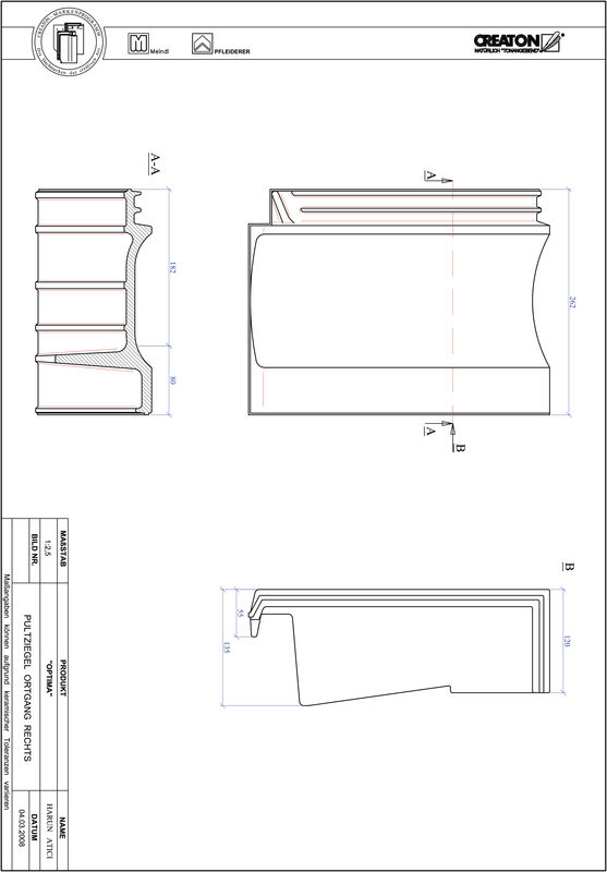 Fiser CAD produs OPTIMA Ţiglă laterală dreapta cu versant standard PULTOGR