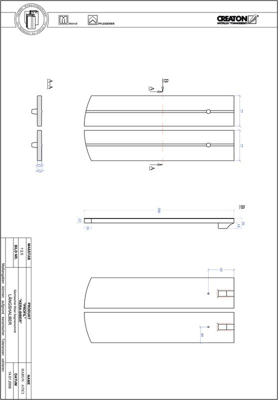 Fiser CAD produs PROFIL Taietura segment  KERA-SAECHS-15-CM-LH