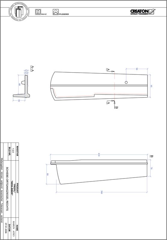 Fiser CAD produs PROFIL Taietura segment  KERA-SAECHS-18-CM-OGR