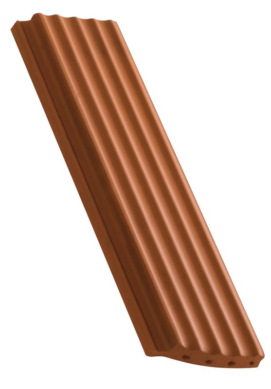 Ţiglă interlocking 1/2, cu suprafaţa profilată cu dublu falt, decupaj segment