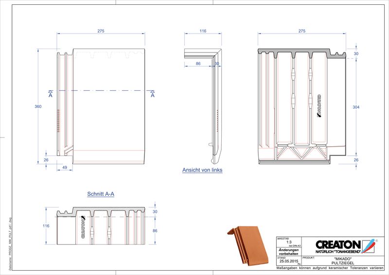 Fiser CAD produs MIKADO Ţiglă cu versant standard PULT