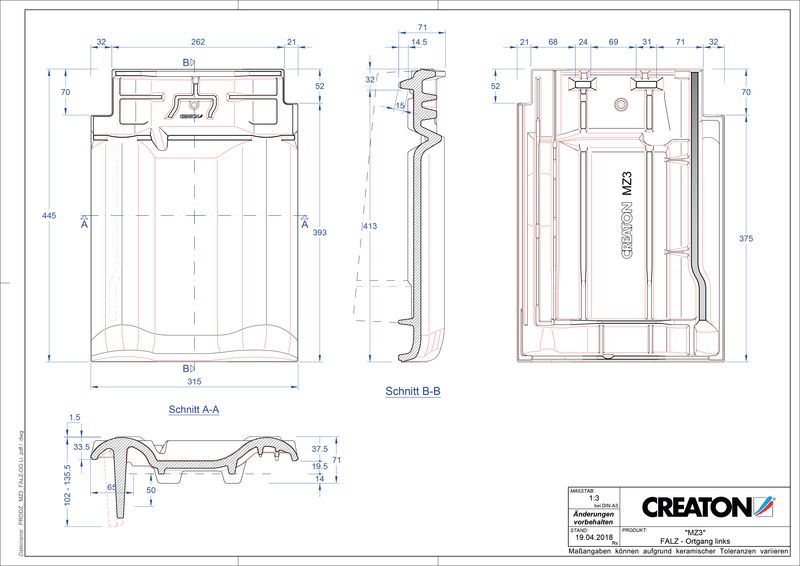 Fiser CAD produs MZ3 Ţiglă laterală de aerisire pentru conexiune la coamă  stânga FALOGL